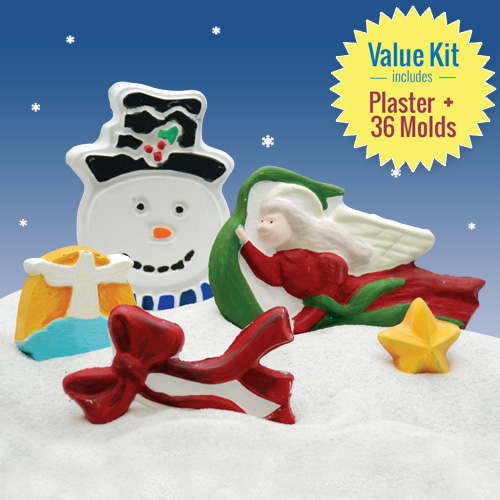 Holiday Spirit Kids Craft Kit: DIY Plaster Ornaments